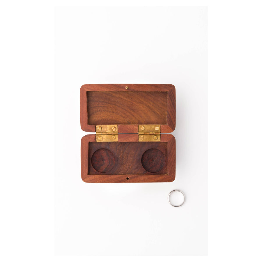 Pocket Size Wooden Wedding Ring Box
