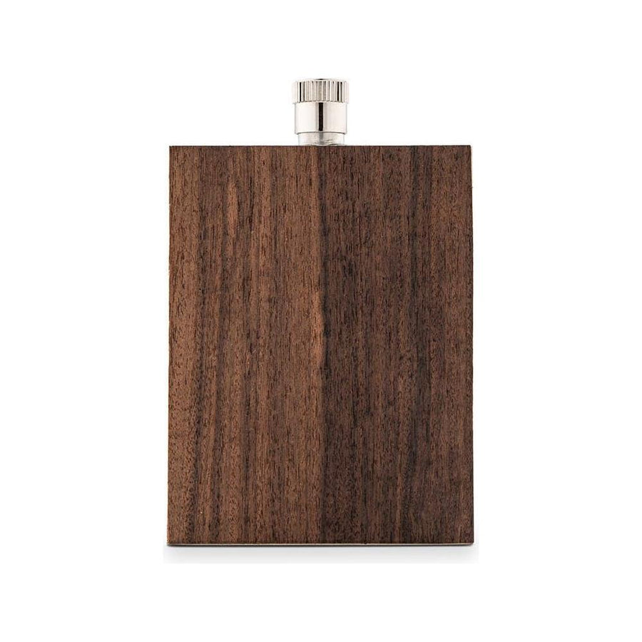 Rustic Wood Wrapped Stainless Steel Hip Flask