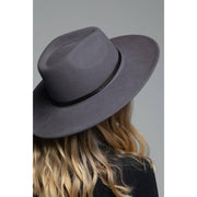 100 Percent Wool Leather Trim Panama Hat