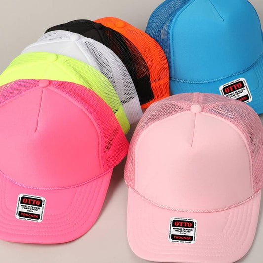 Solid Color OTTO 5-Panel Foam Mesh Back Trucker Hat