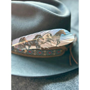 Two Tone Wild Horses Hat Feather - Western Hat Accessory