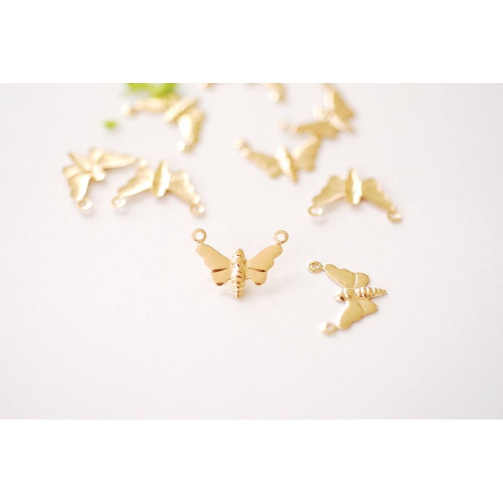 14kt Gold Filled Butterfly Connector Charm - Farmhouse Creations