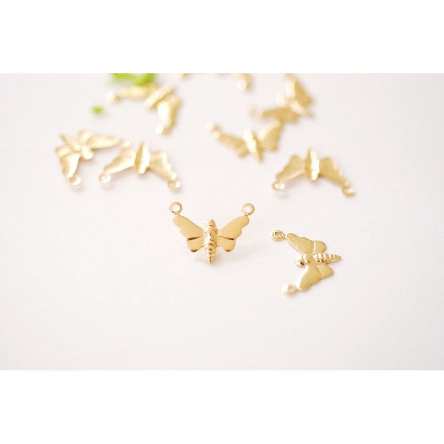 14kt Gold Filled Butterfly Connector Charm - Farmhouse Creations