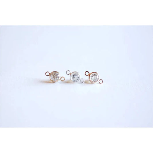 14kt Gold Filled Cubic Zirconia Link Connector - Farmhouse Creations