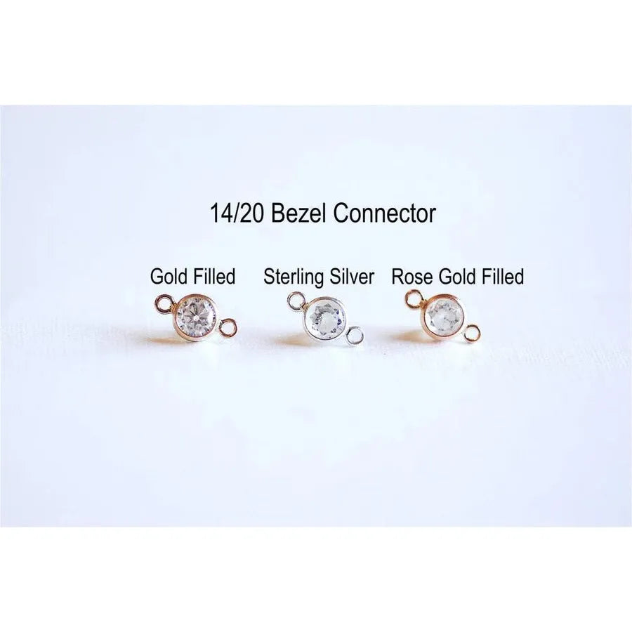 14kt Gold Filled Cubic Zirconia Link Connector - Farmhouse Creations