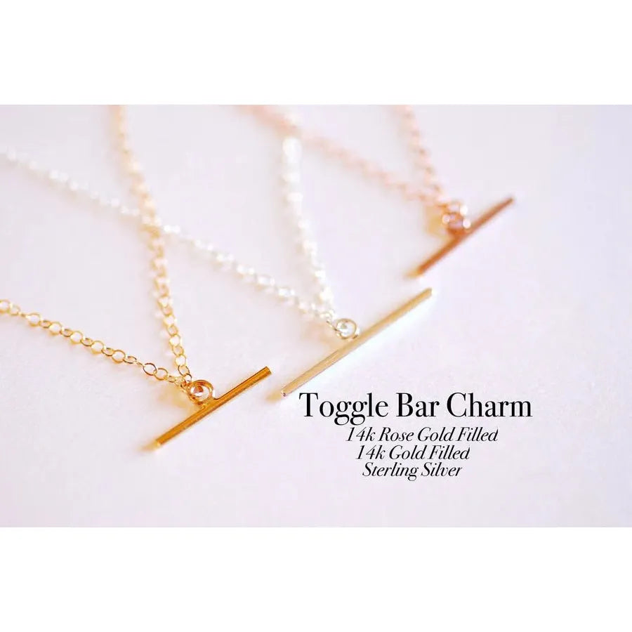 14kt Gold Toggle Bar Charm - Farmhouse Creations