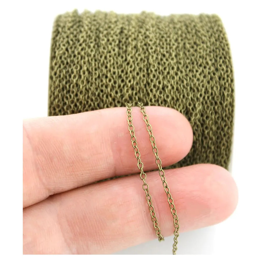 1.5mm Antique Bronze Tone Cable Chain - Farmhouse Creations