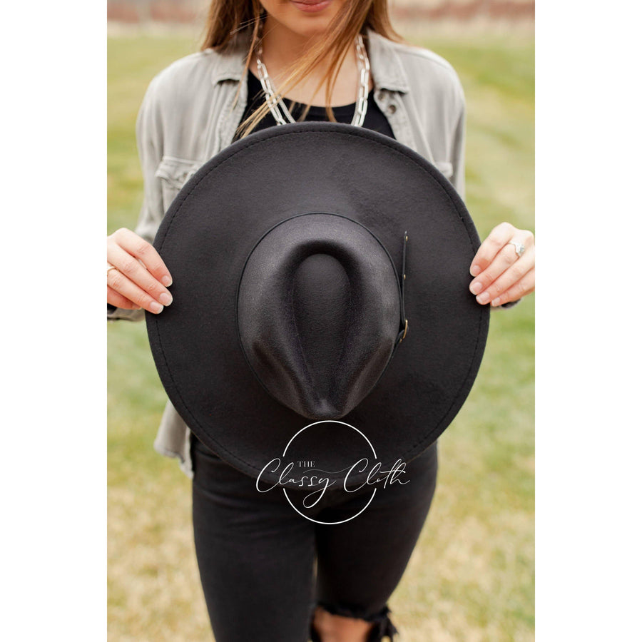 Wide Brim Hat w/ Belt - Black RTS