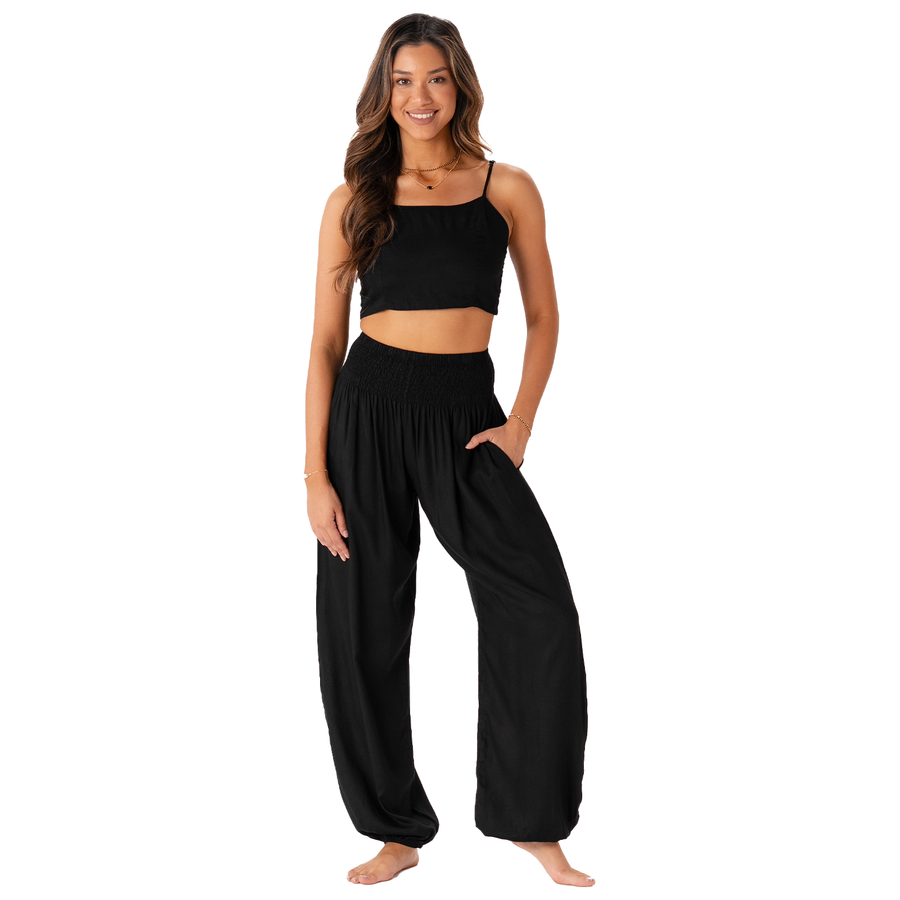 Black Harem Pants with Pockets