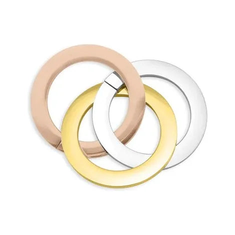 18K Gold PVD Coated Rose, Gold and Stainless Steel Interlinked Rings - Farmhouse Creations