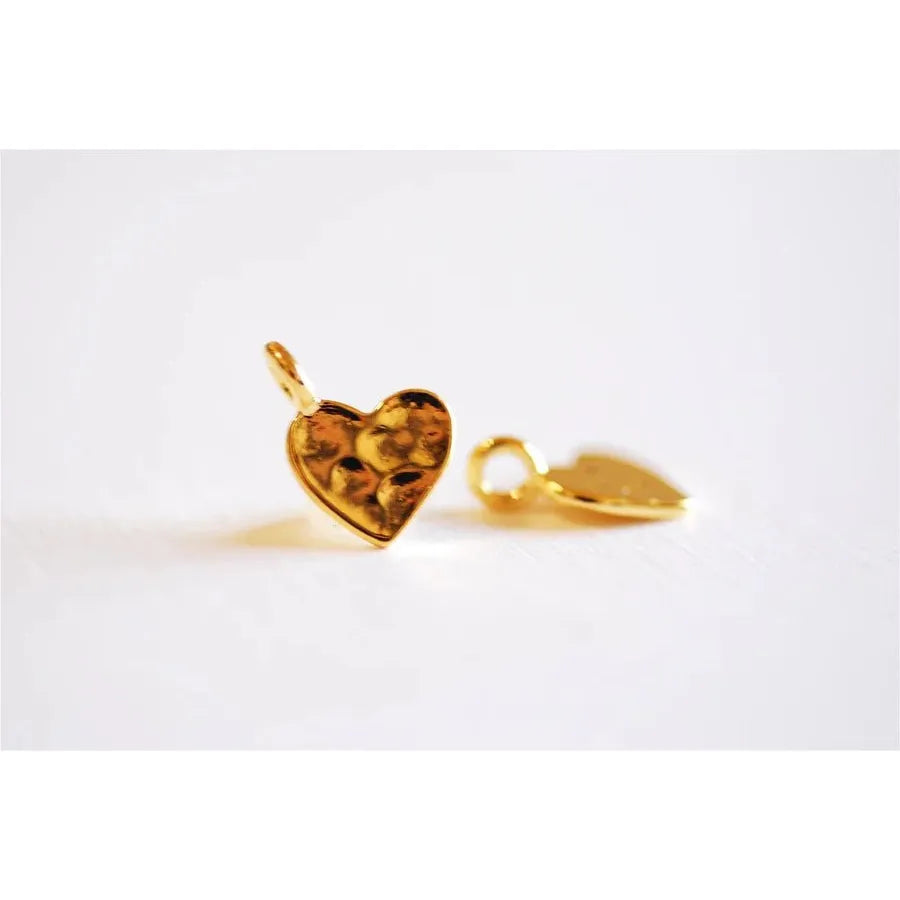 18kt Gold Heart Dangle Charm - Farmhouse Creations