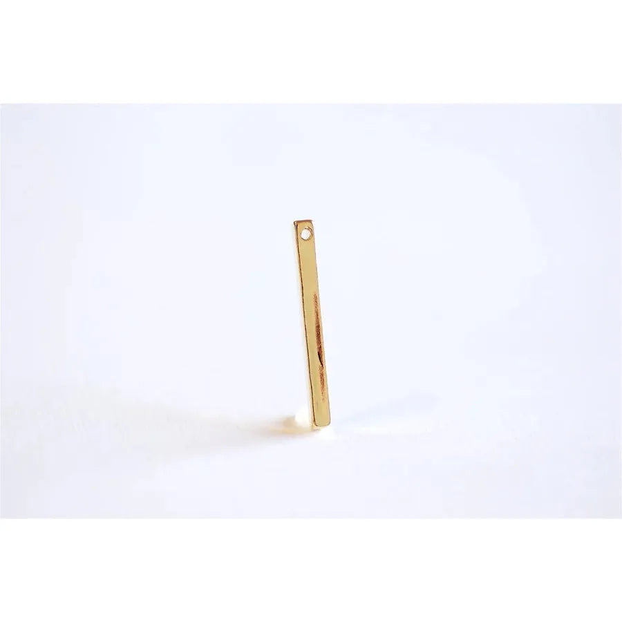 18kt Gold Plated Bar Drop Charm - Farmhouse Creations