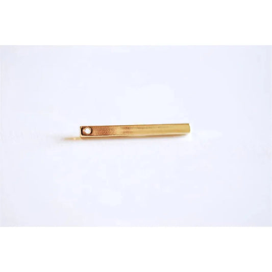 18kt Gold Plated Bar Drop Charm - Farmhouse Creations