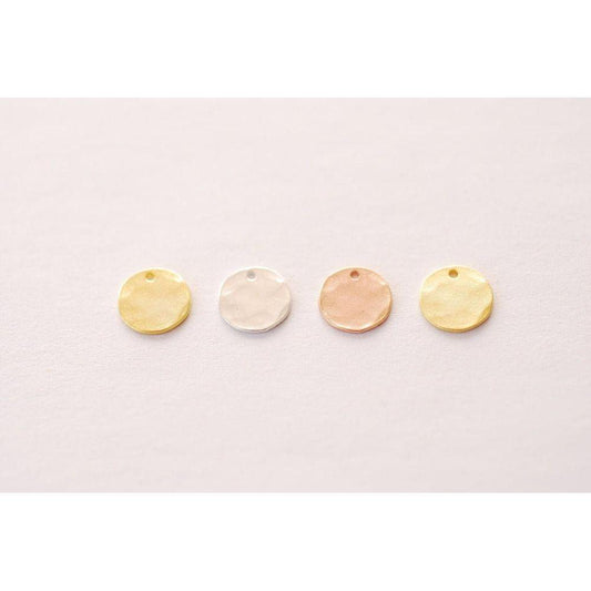 18kt Gold Plated Hammered Disc Charm - Farmhouse Creations