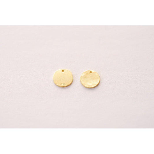 18kt Gold Plated Hammered Disc Charm - Farmhouse Creations