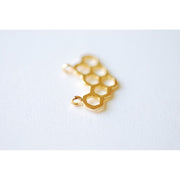 18kt Gold Plated Honeycomb Charm - Farmhouse Creations