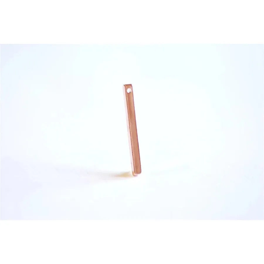 18kt Rose Gold Plated Bar Drop Charm - Farmhouse Creations