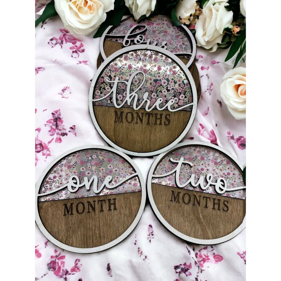 1st Year Floral Milestone Markers - Farmhouse Creations