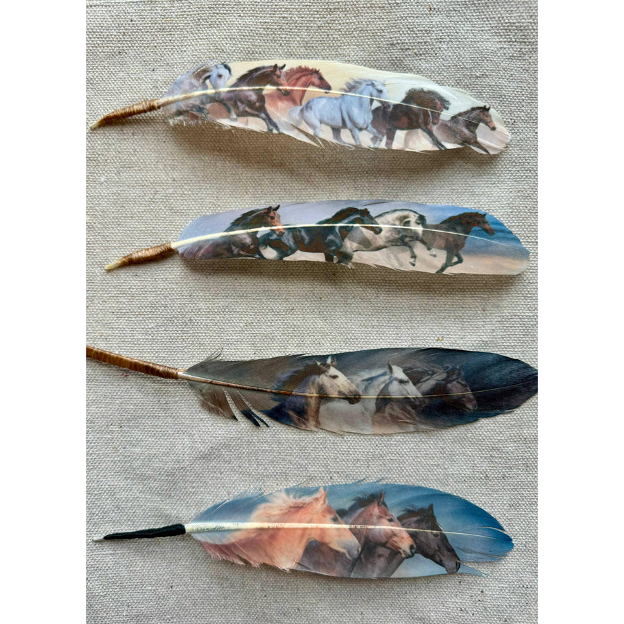 Two Tone Wild Horses Hat Feather - Western Hat Accessory