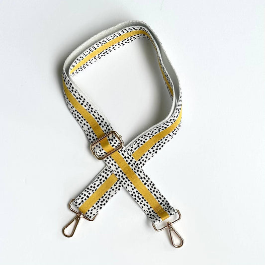 Crossbody Guitar Strap Purse Belt Mustard Stripe
