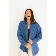 Ladies Denim Button Up Top
