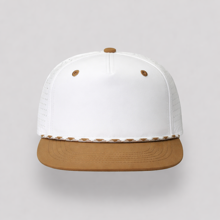 Perforated Structured White-Burnt Orange / White-Orange Rope