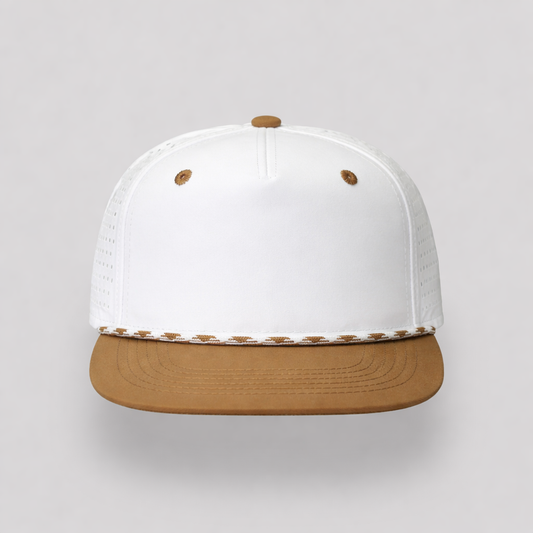 Perforated Structured White-Burnt Orange / White-Orange Rope