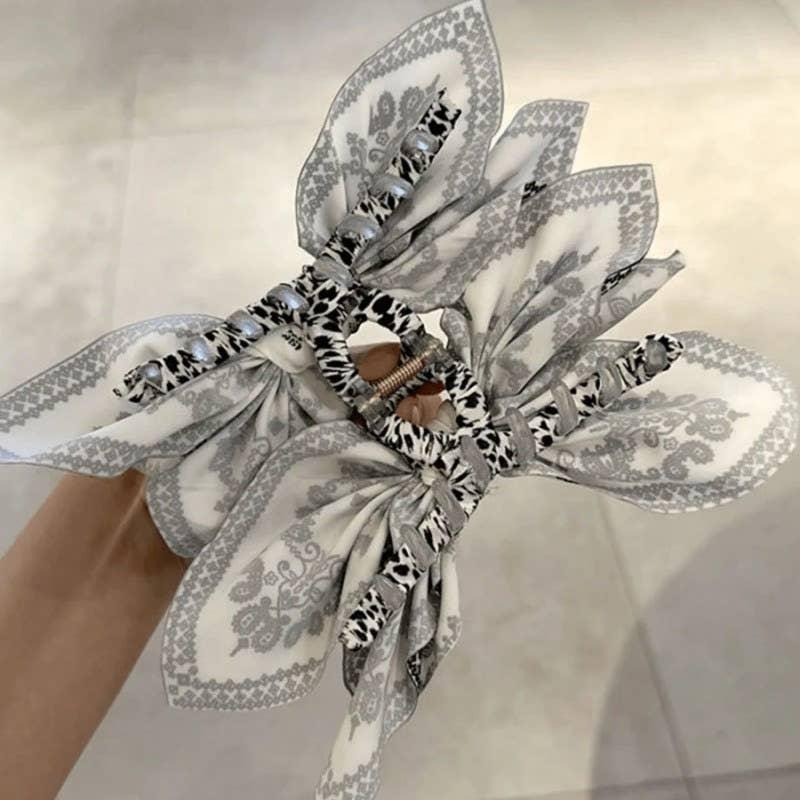 Boho Paisley Hair Bow Scrunchie - Hair Accessory for women