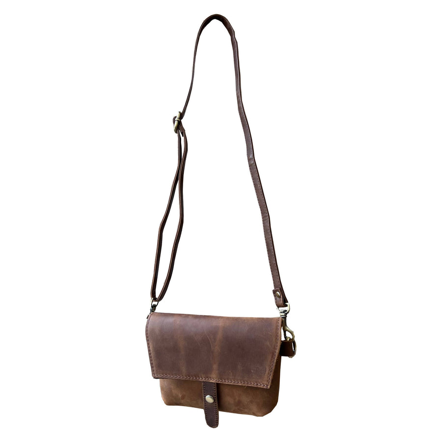 W022S crazy horse genuine leather crossbody