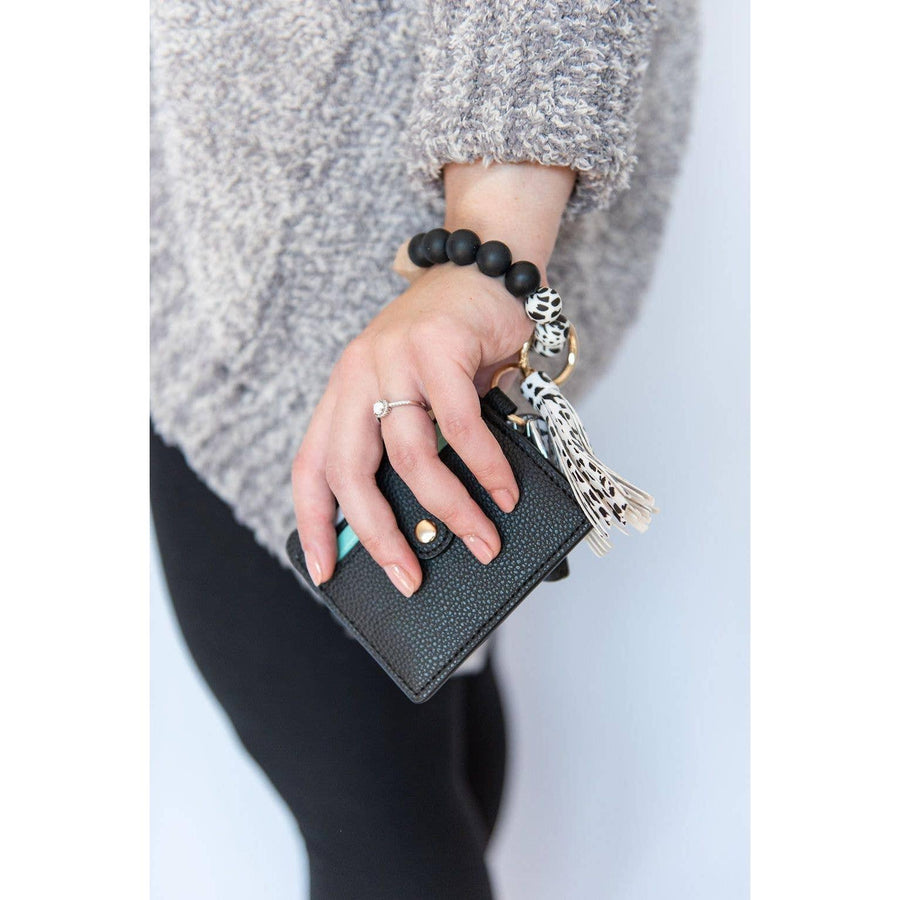 Wristlet Keychain Wallet - Black RTS