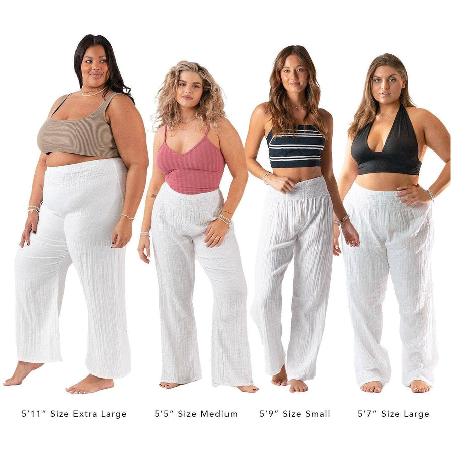 White Wide Leg Cotton Pants