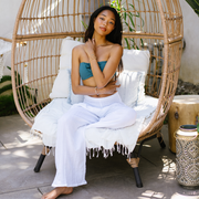 White Wide Leg Cotton Pants