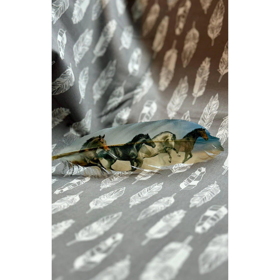 Two Tone Wild Horses Hat Feather - Western Hat Accessory