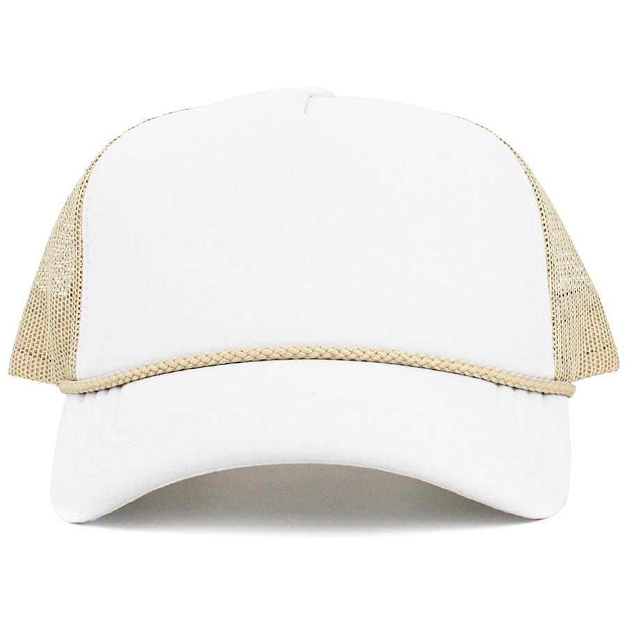 Plain Foam Rope Mesh Back Trucker Hat