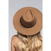 100 Percent Wool Leather Trim Panama Hat