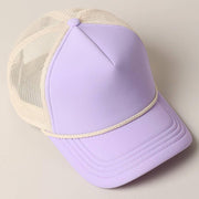 Plain Foam Rope Mesh Back Trucker Hat