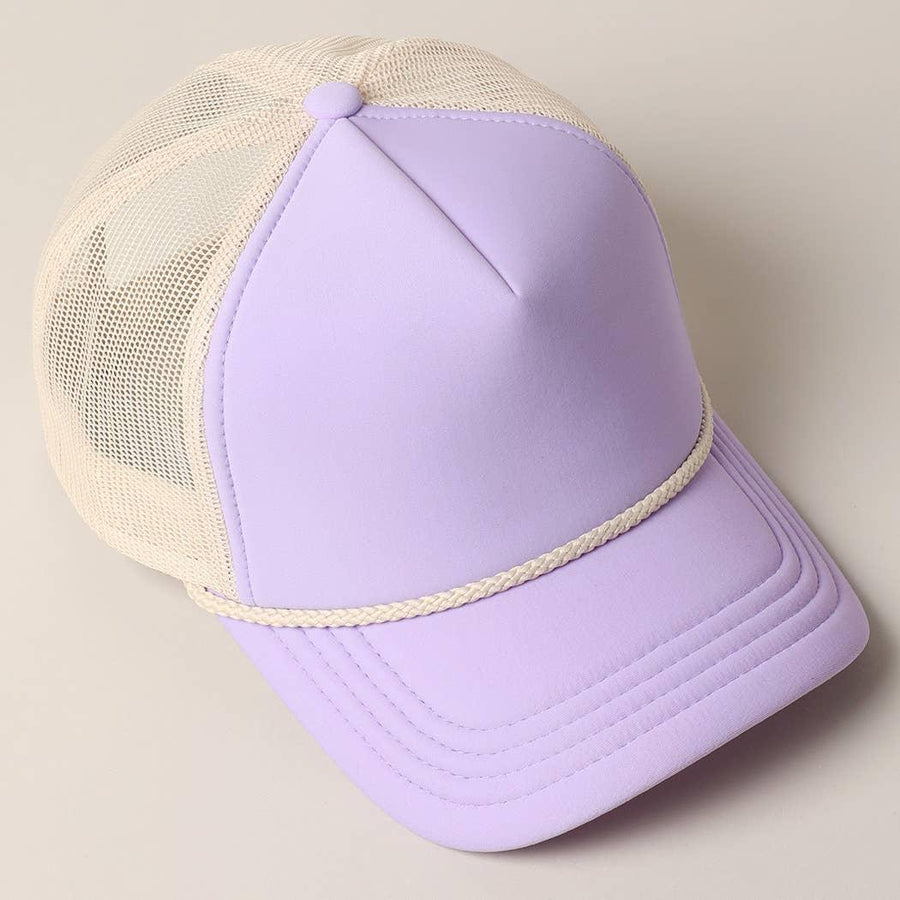 Plain Foam Rope Mesh Back Trucker Hat