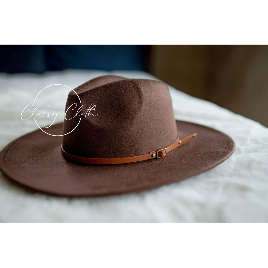 Wide Brim Hat w/ Belt - Mocha RTS