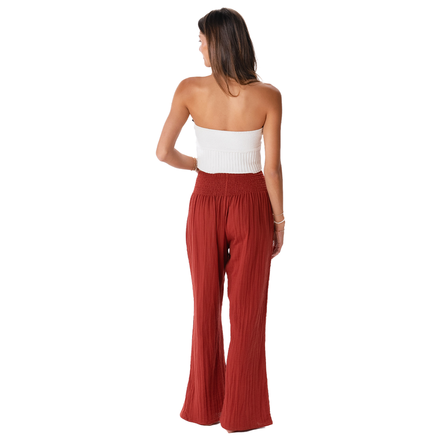 Seaside Spice Wide Leg Cotton Pants