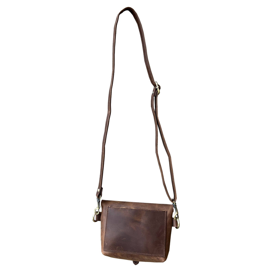 W022S crazy horse genuine leather crossbody