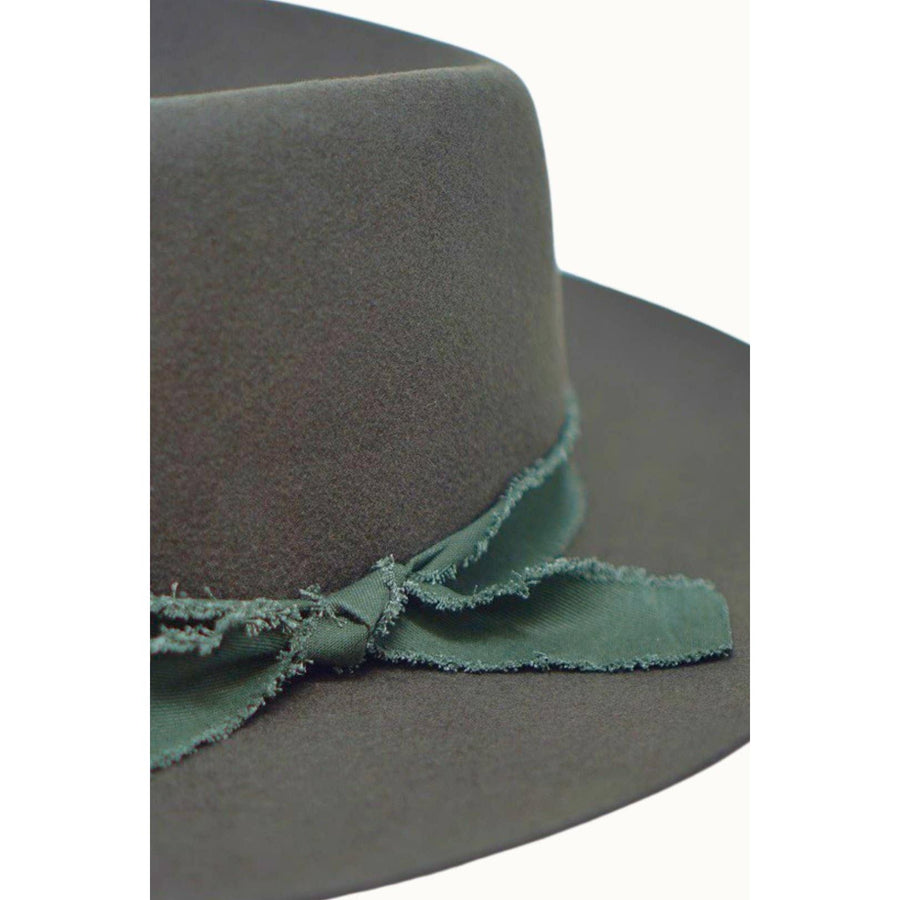 KAIA - 100% Wool Felt Rancher, Satin Lined, Unisex, Olive