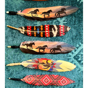 Southwest Print Hat Feather - Western Hat Accessory