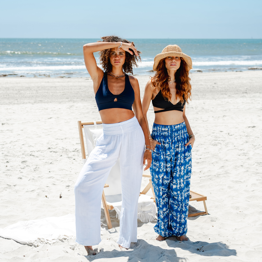 White Wide Leg Cotton Pants