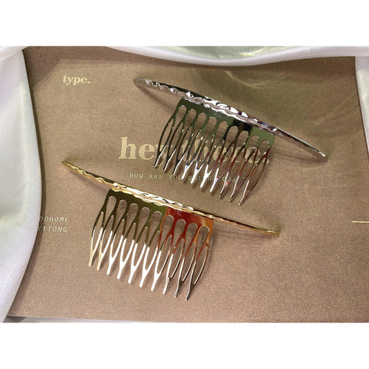 Metallic hair barrette,Hair Comb,Hair Slide,Gold,Silver