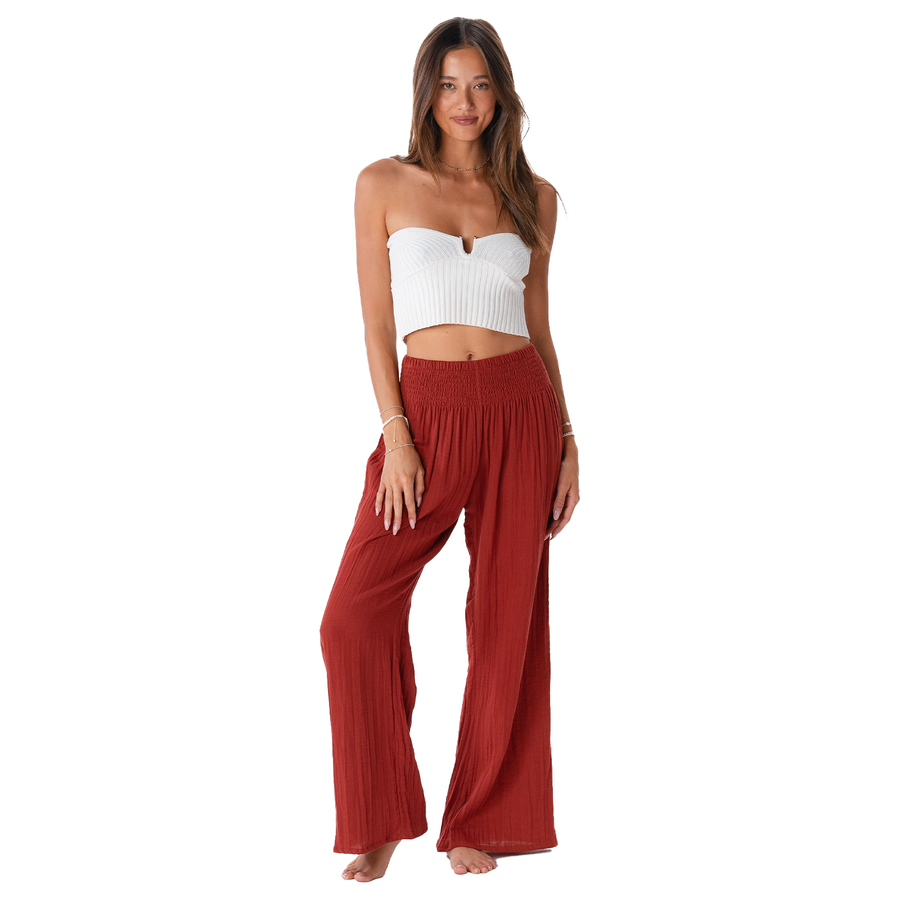 Seaside Spice Wide Leg Cotton Pants