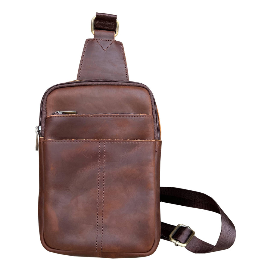 W015 Unisex crazy horse Leather Crossbody  Bag Travel Bag