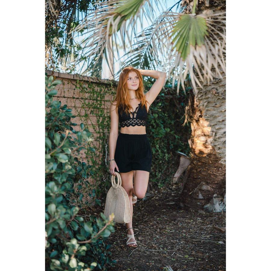 Black Cotton Shorts