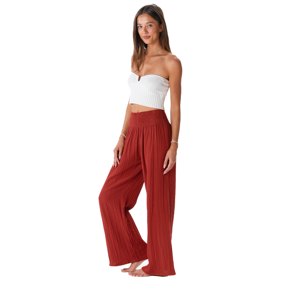 Seaside Spice Wide Leg Cotton Pants
