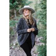 Wool Blend Wide Brim Hat w/ Belt - Grey RTS