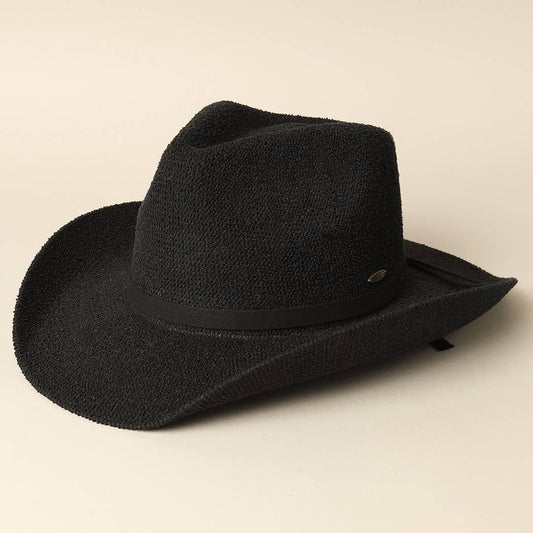 Solid Color Terry Cloth Cowboy Panama Adjustable Sun Hat